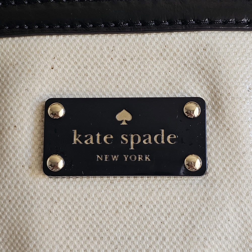 KATE SPADE Clinton Hill Dama Tote - Black Patent leather & Cream Tweed (Natural) - Picture 2 of 10